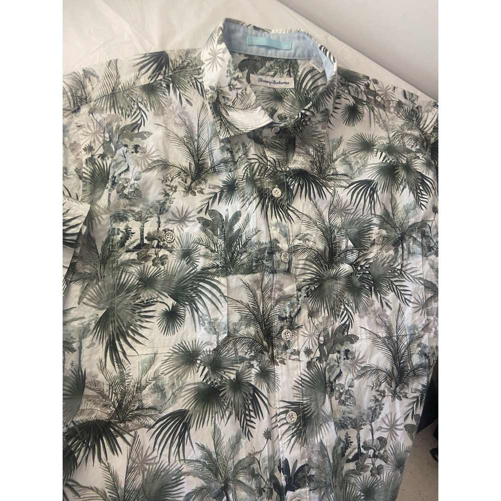Vintage Tommy Bahama Tropial Foliage Button Down Casual Shirt- Size L-Very Nice